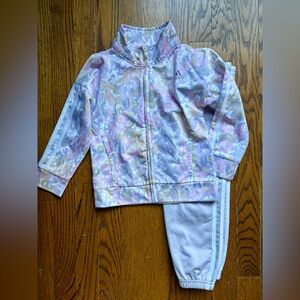 Adidas Toddler Tracksuit Set 3T purple floral
